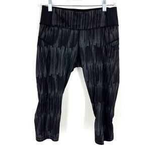 Lululemon Run: Top Speed Crop Scratch Match Black Multi Size 6